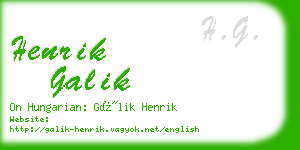 henrik galik business card